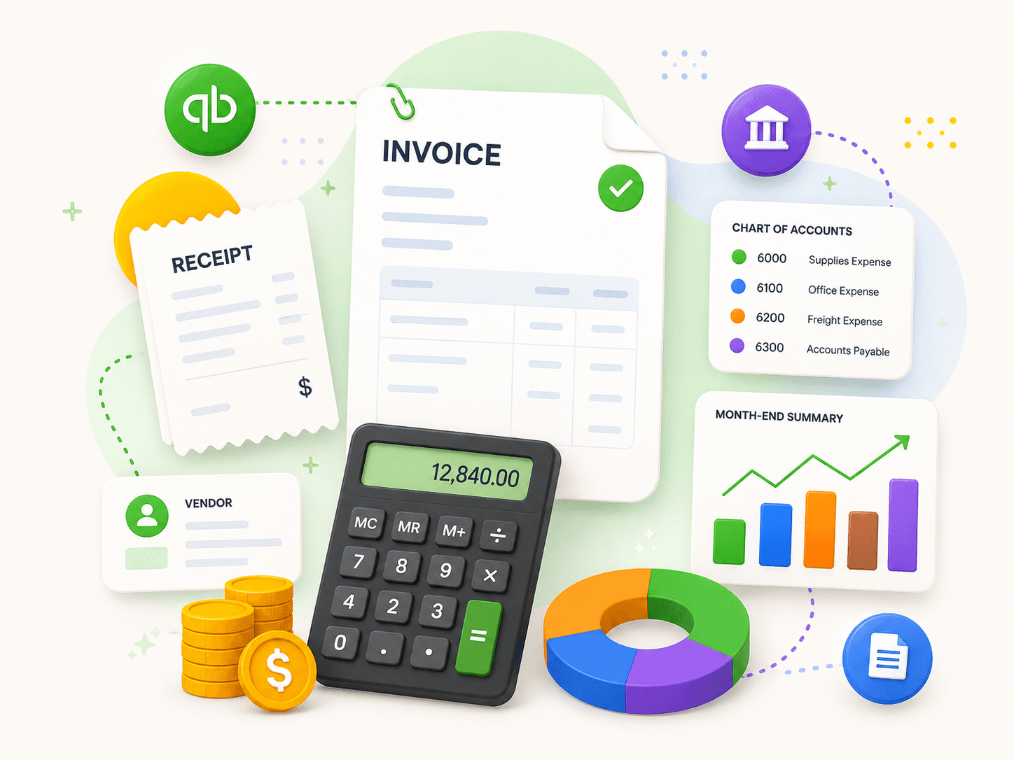 QuickBooks Online invoice automation and month-end accounting workflow
