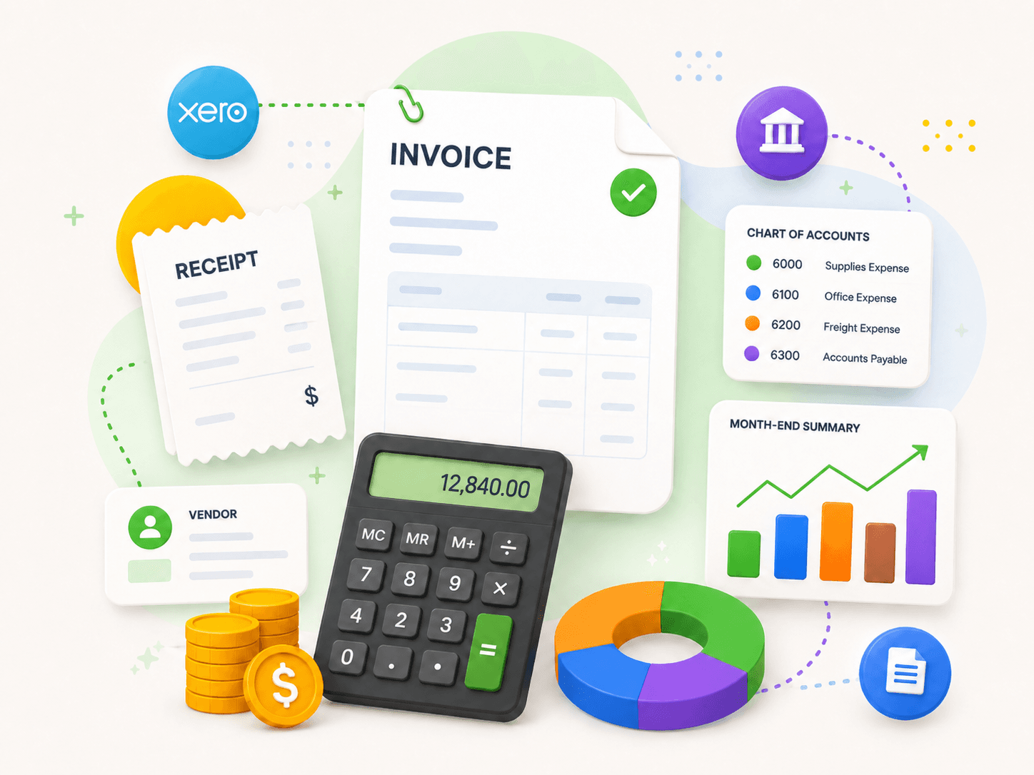 Xero invoice automation and month-end accounting workflow
